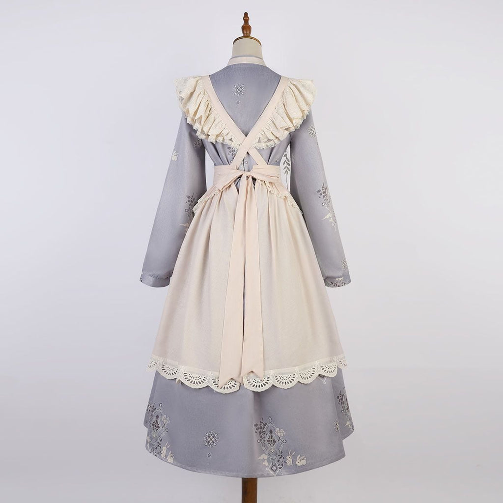 Lavender Retro-Style Apron Dress