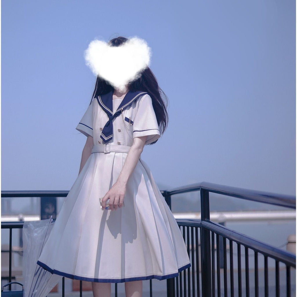 Elegant Sailor Collar Dress