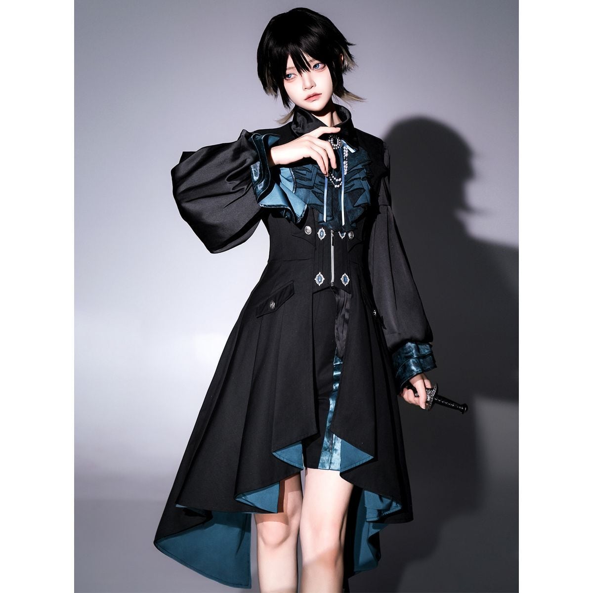 Noble Black and Blue Prince Attire