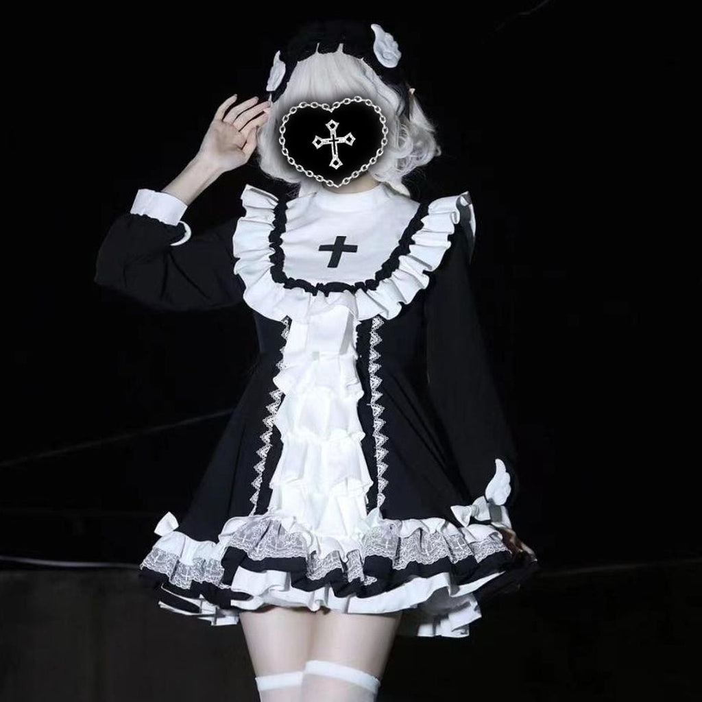 Dark Aesthetic Cross Gothic Dress