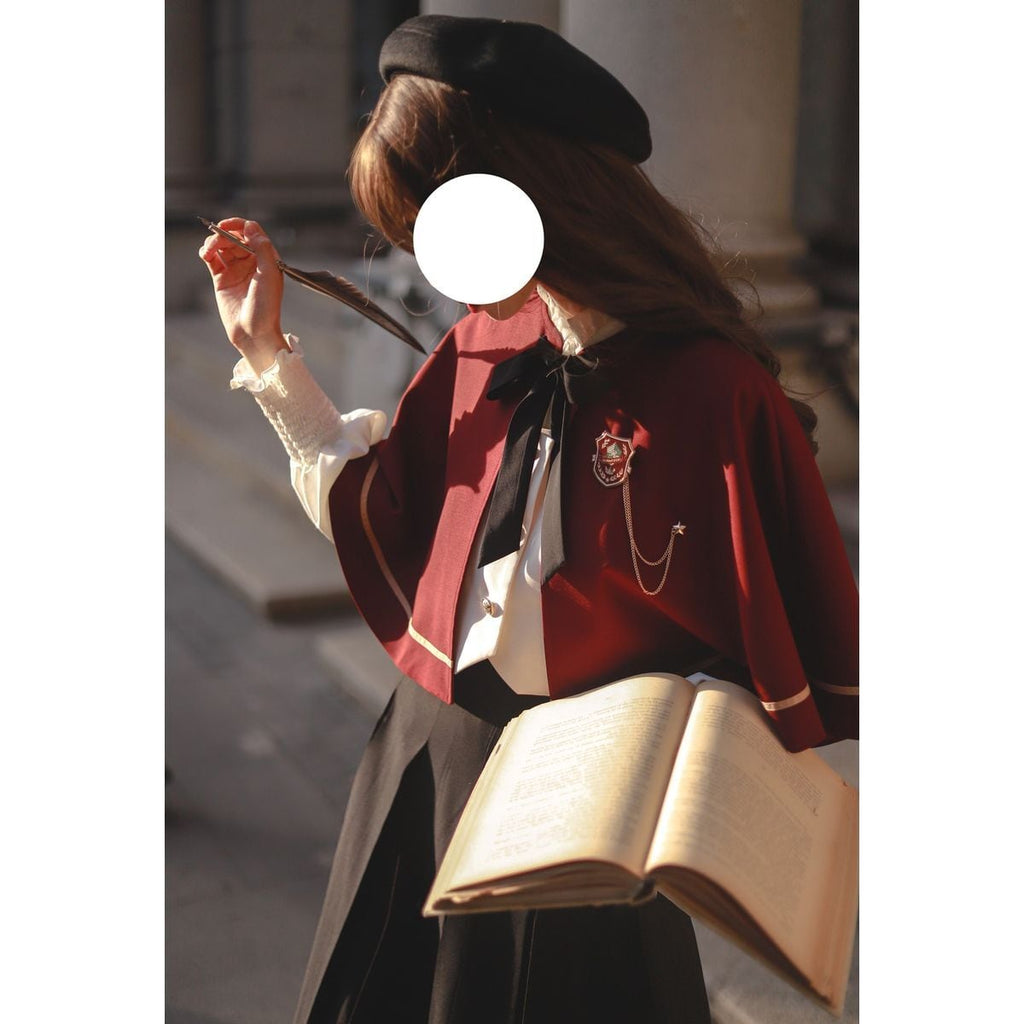 Elegant Long Skirt and Cape Ensemble