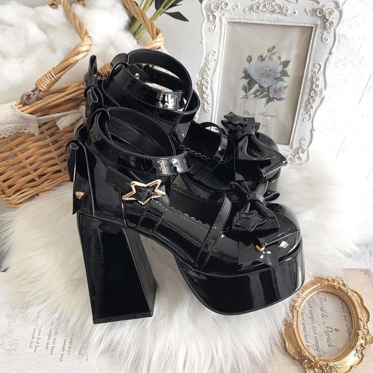 Front Bow Star-Strap Lolita Shoes