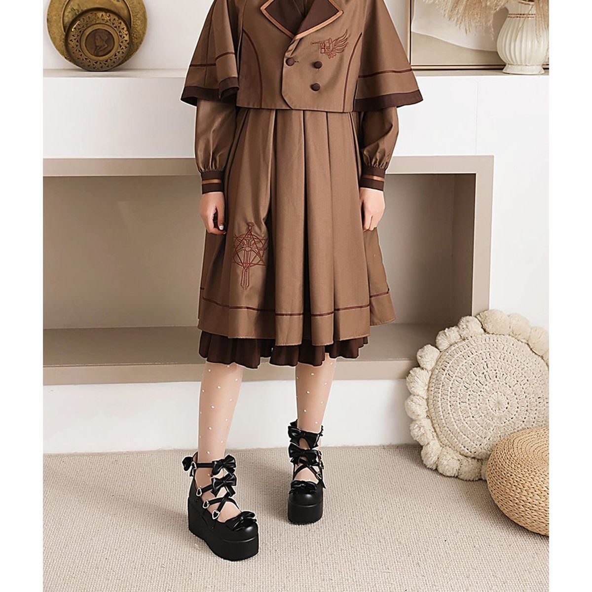 Platform Ribbon Heart Strap Shoes