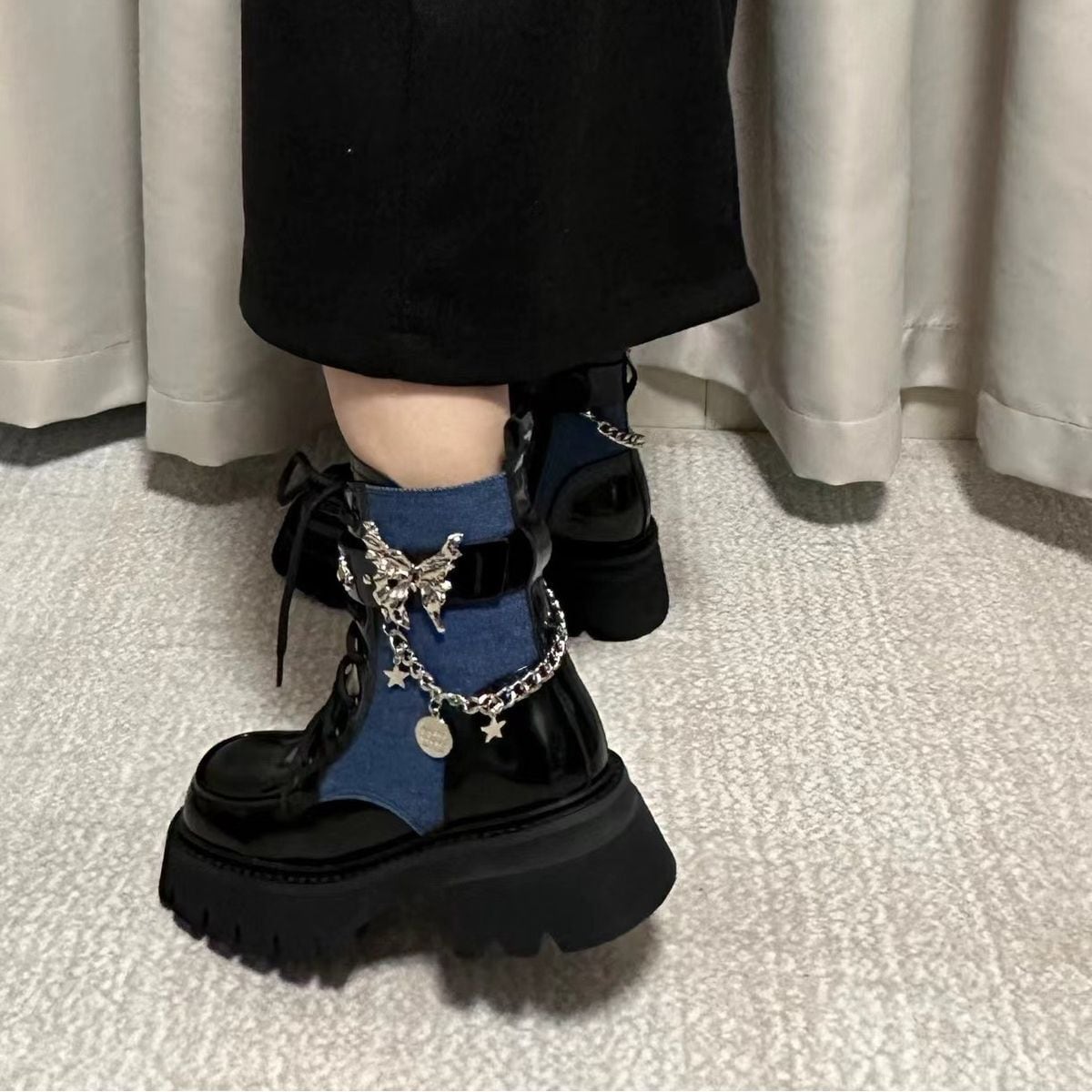Butterfly Strap Chain Boots