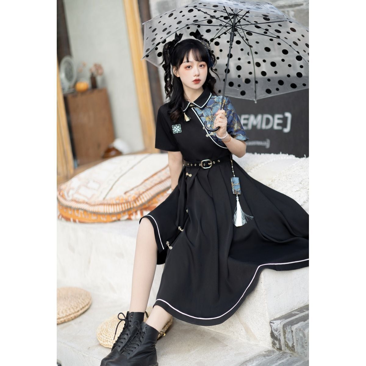 Stylish Asymmetrical Oriental Dress