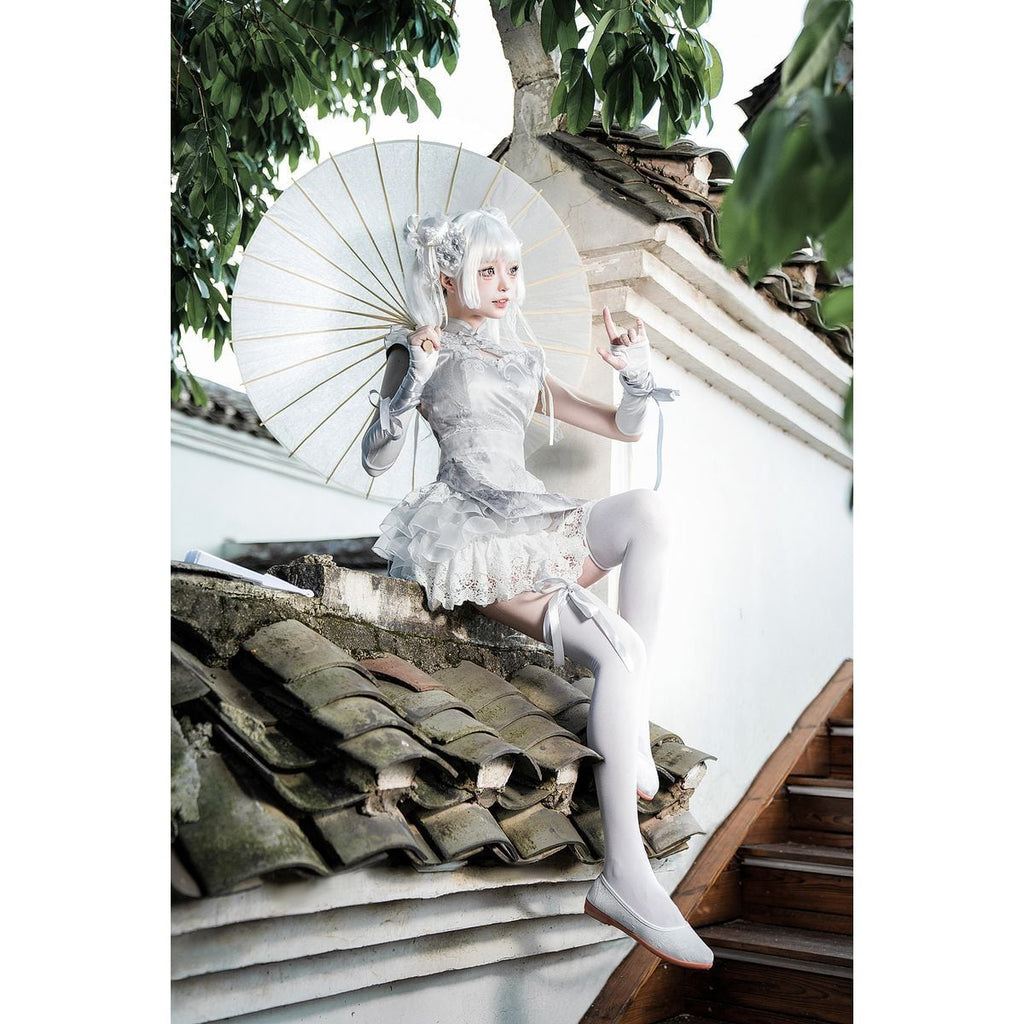 Luxe Silver Oriental Maid Ensemble