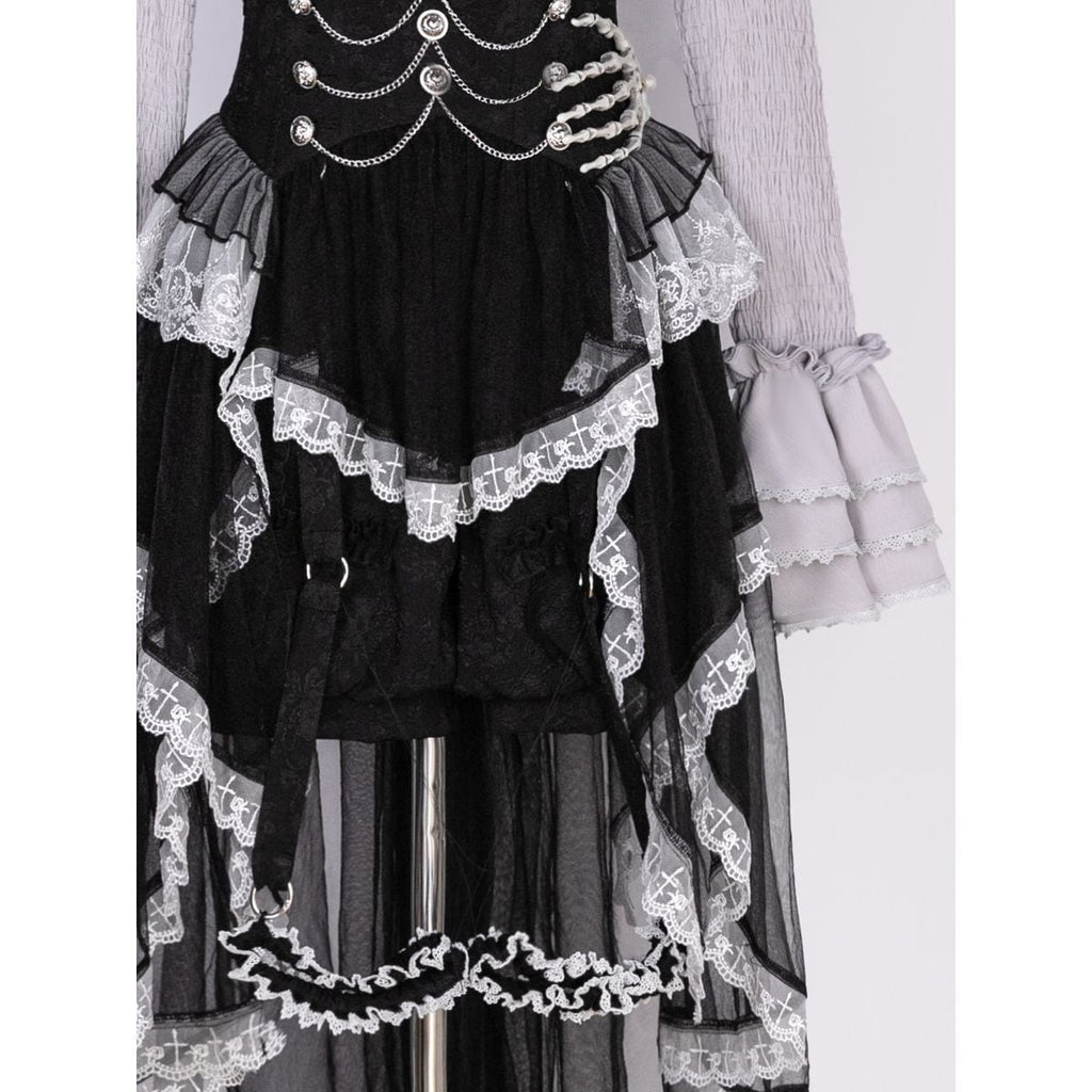 Elegant Gothic Lace Sleeve Ensemble