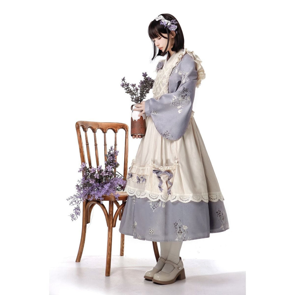 Lavender Retro-Style Apron Dress