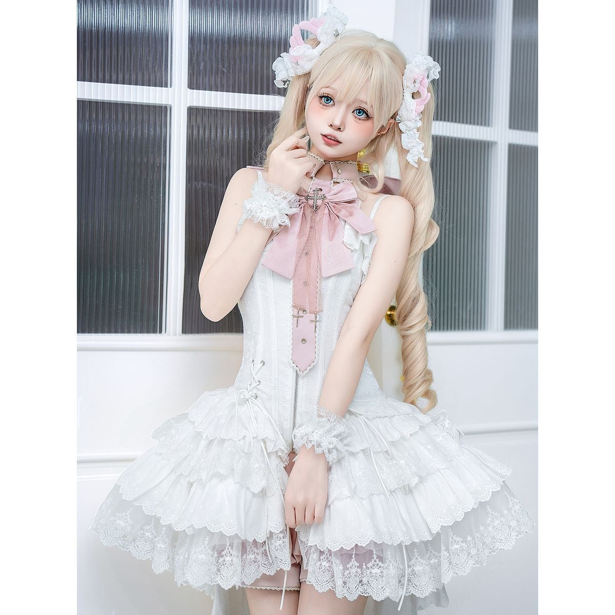Magical Girl White Frill Dress Set