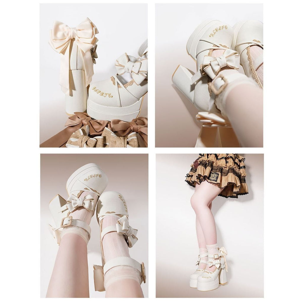 High Heel Shoes with Side Ribbons