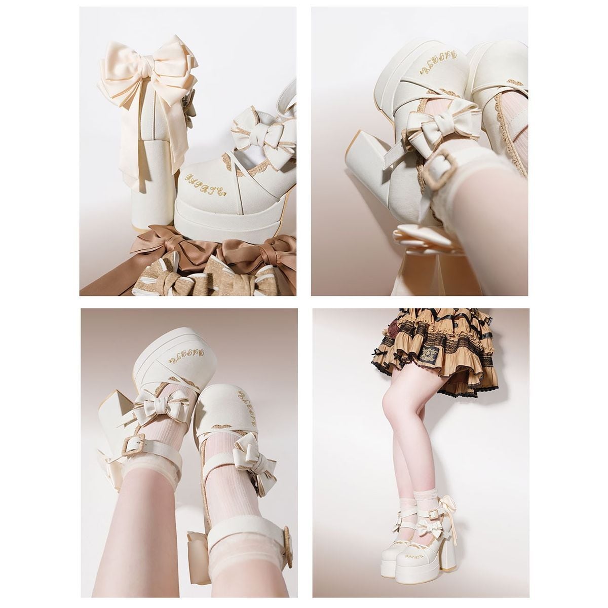 High Heel Shoes with Side Ribbons