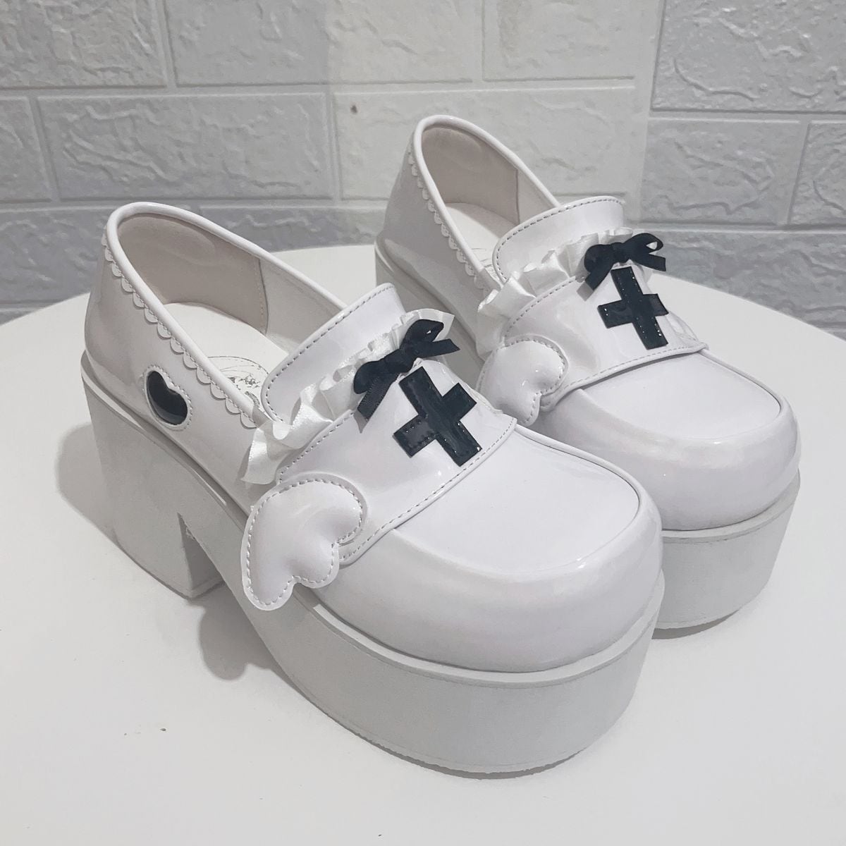 Heavenly Bow-Cross High-Sole Shoes