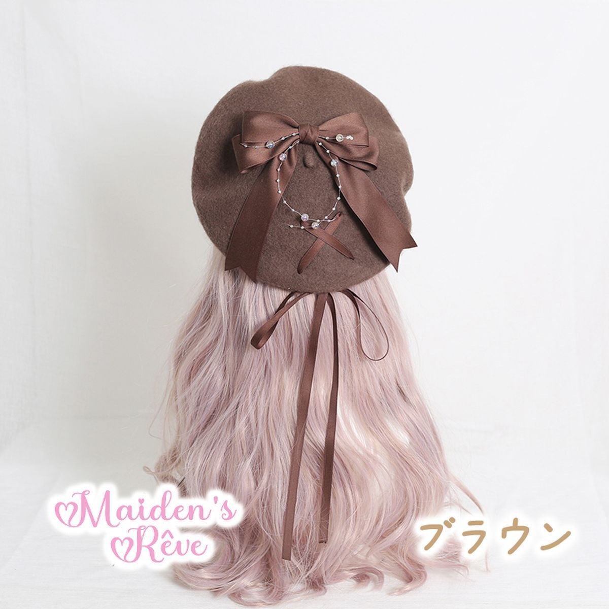 Bow-Embellished Beret Cap