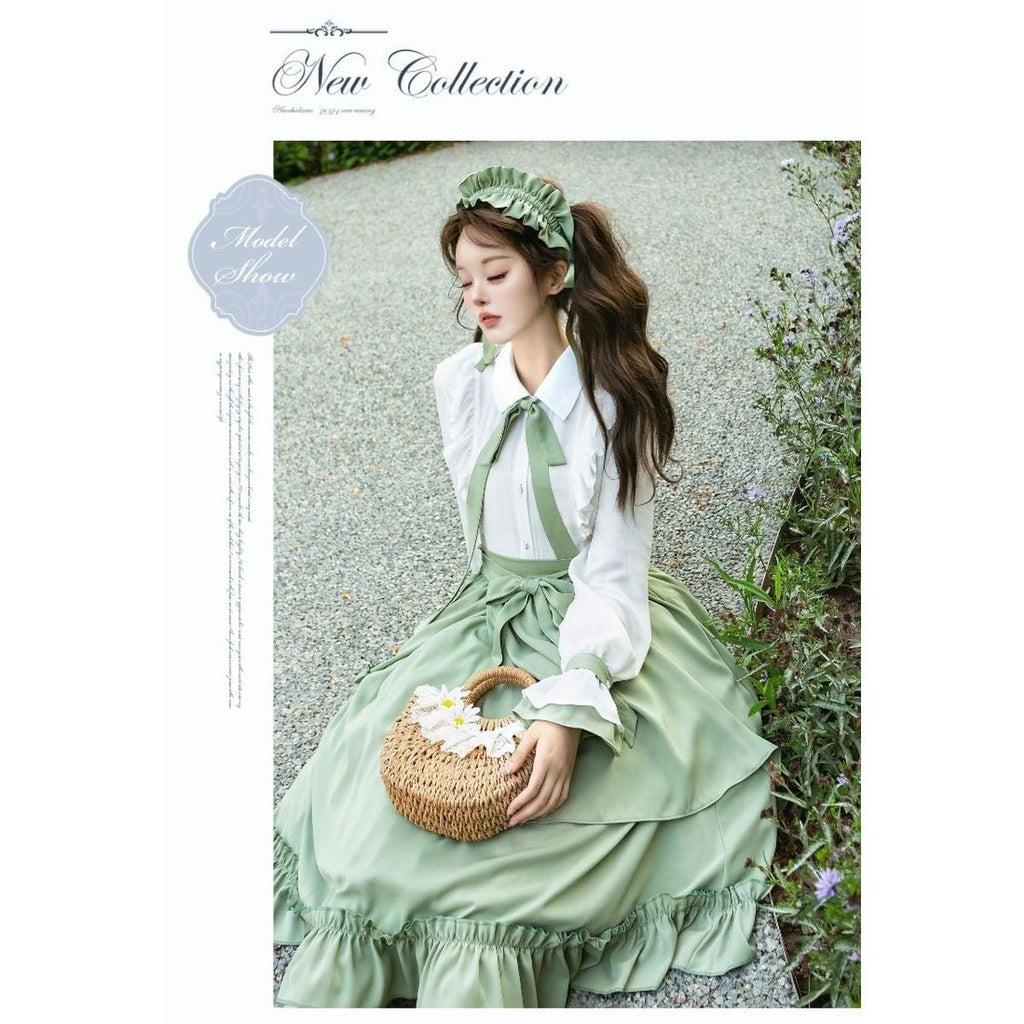 Sophisticated Green Long Skirt Outfit