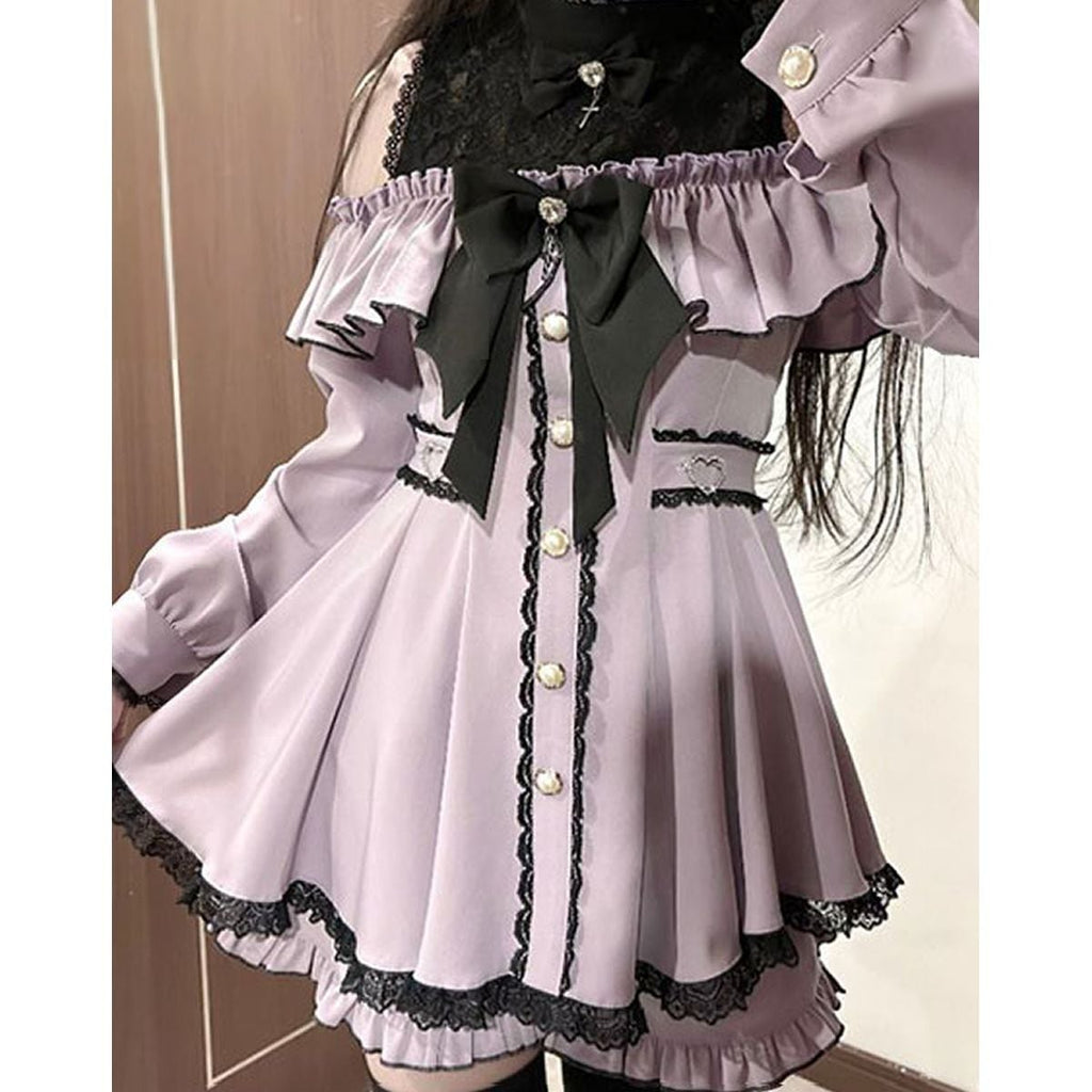 Jirai-kei Open Shoulder Dress