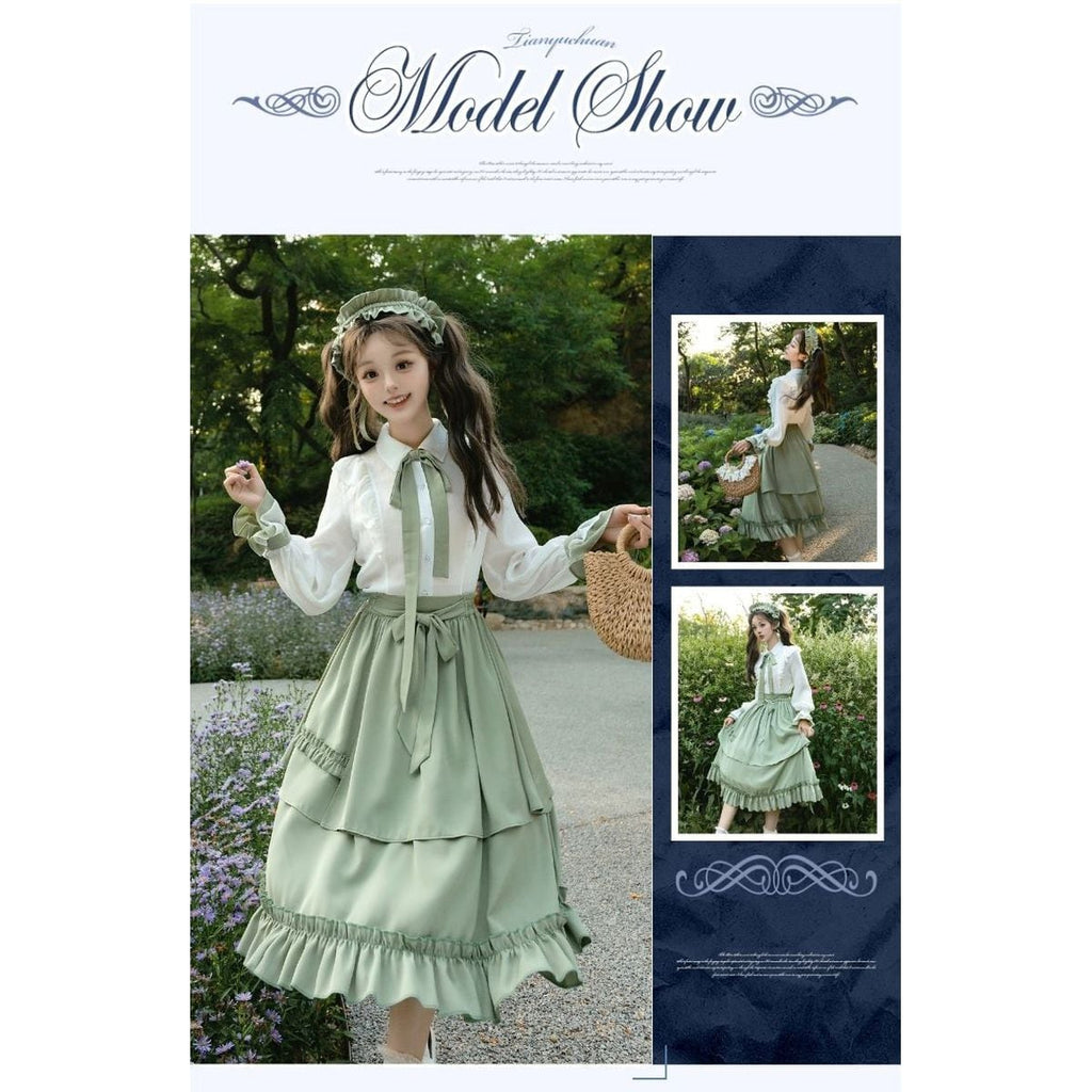 Sophisticated Green Long Skirt Outfit