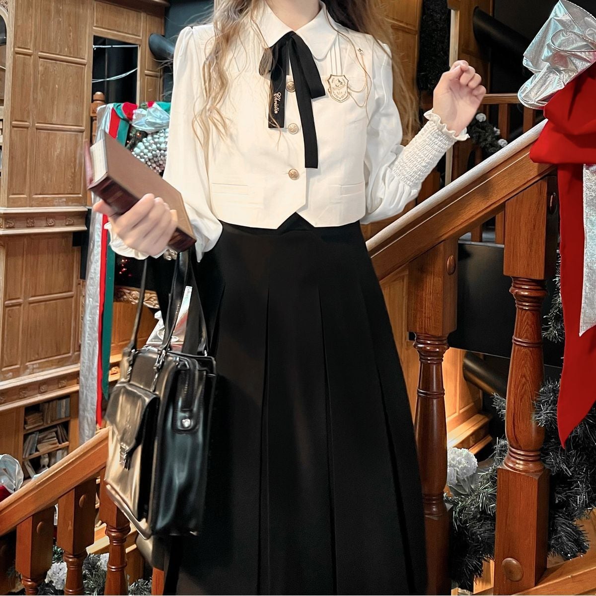 Elegant Long Skirt and Cape Ensemble