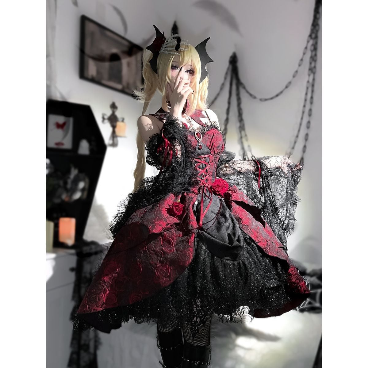 Mystical Gothic Rose Dress Set