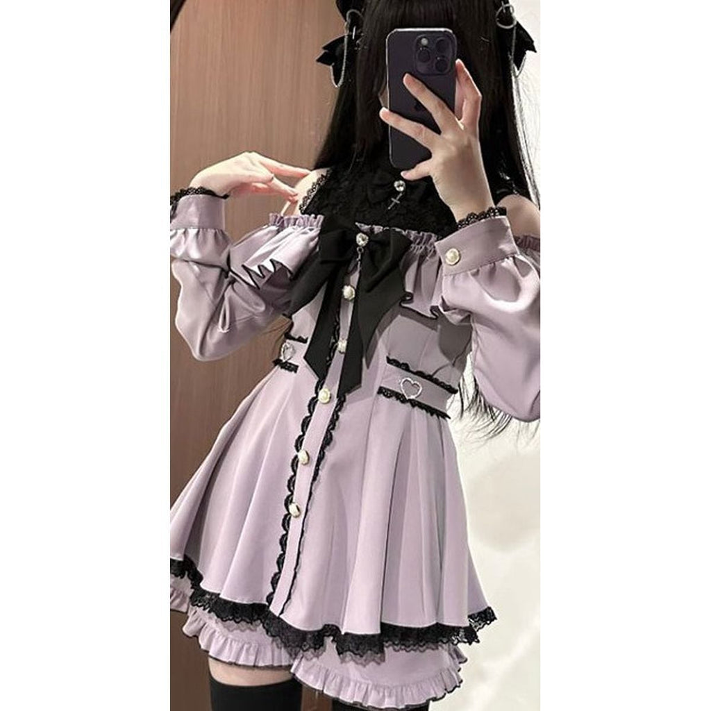 Jirai-kei Open Shoulder Dress