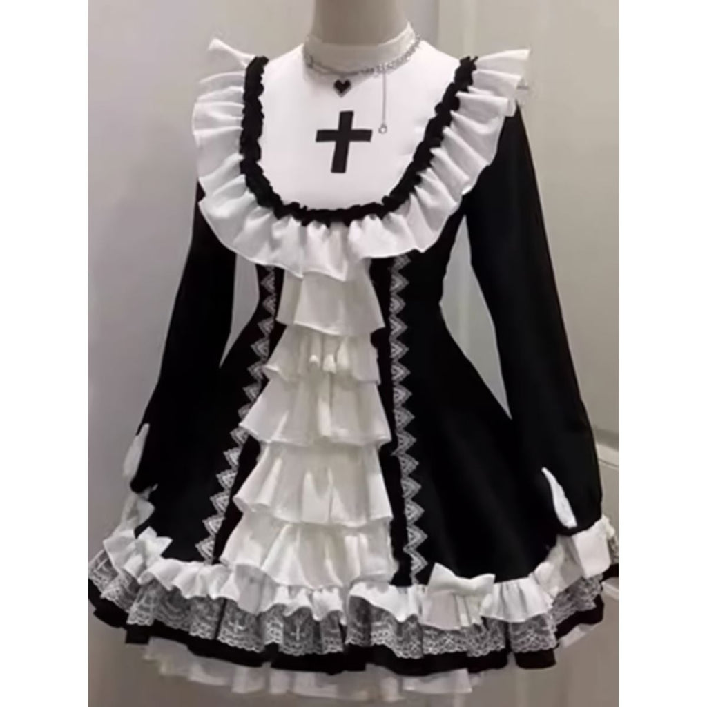 Dark Aesthetic Cross Gothic Dress