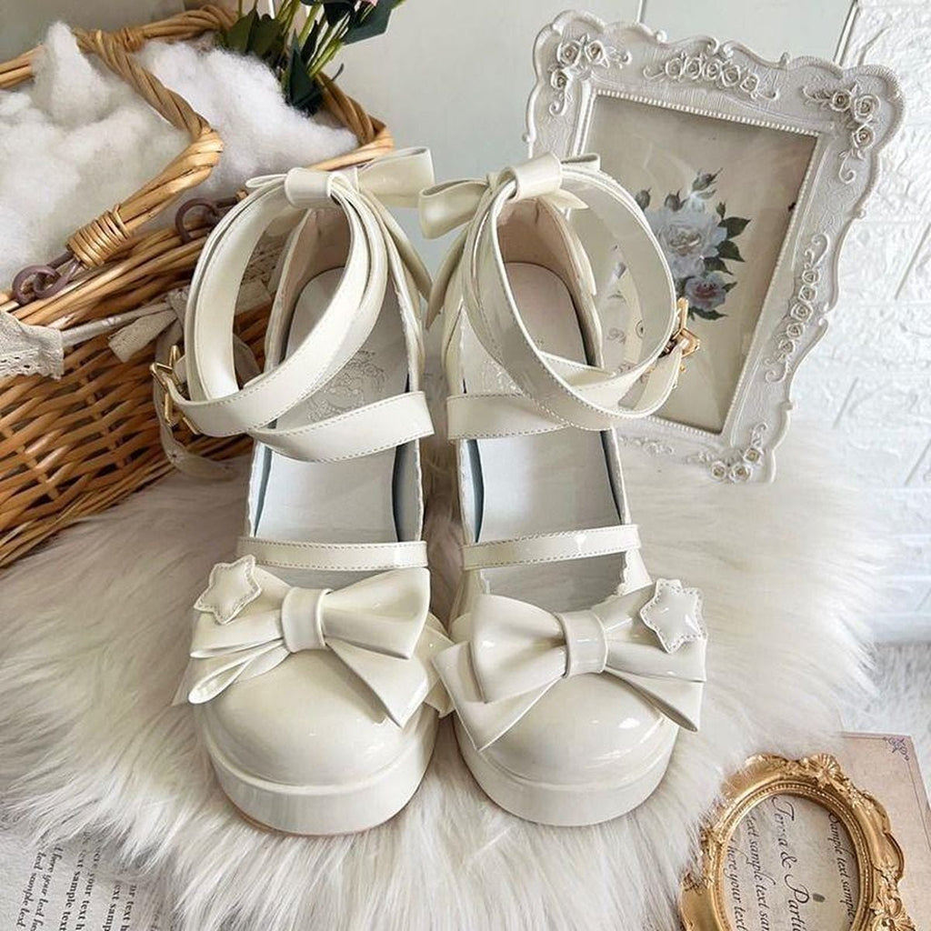 Front Bow Star-Strap Lolita Shoes