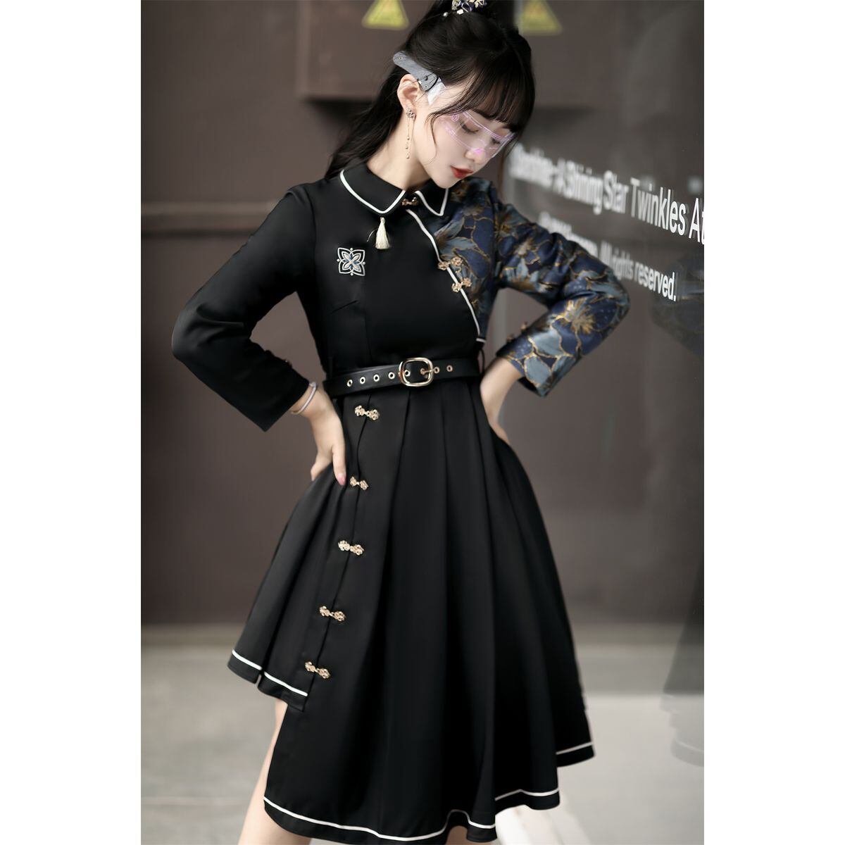 Stylish Asymmetrical Oriental Dress