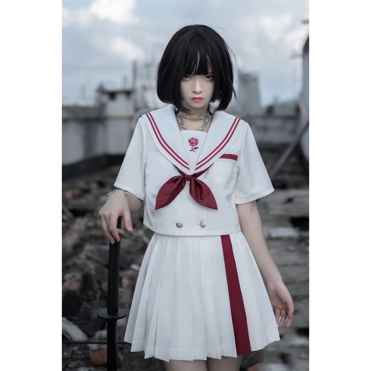 Red and White Sailor Uniform