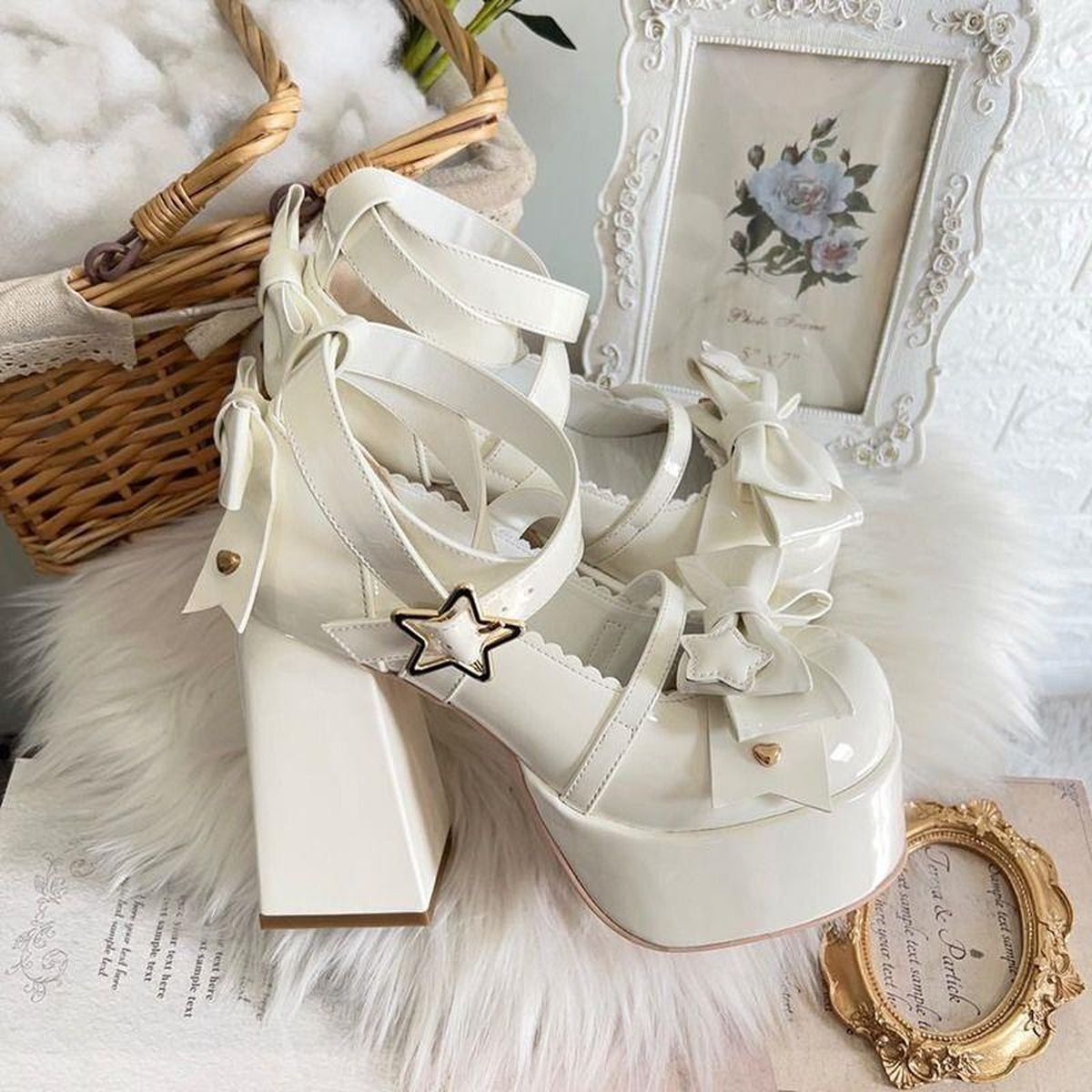 Front Bow Star-Strap Lolita Shoes