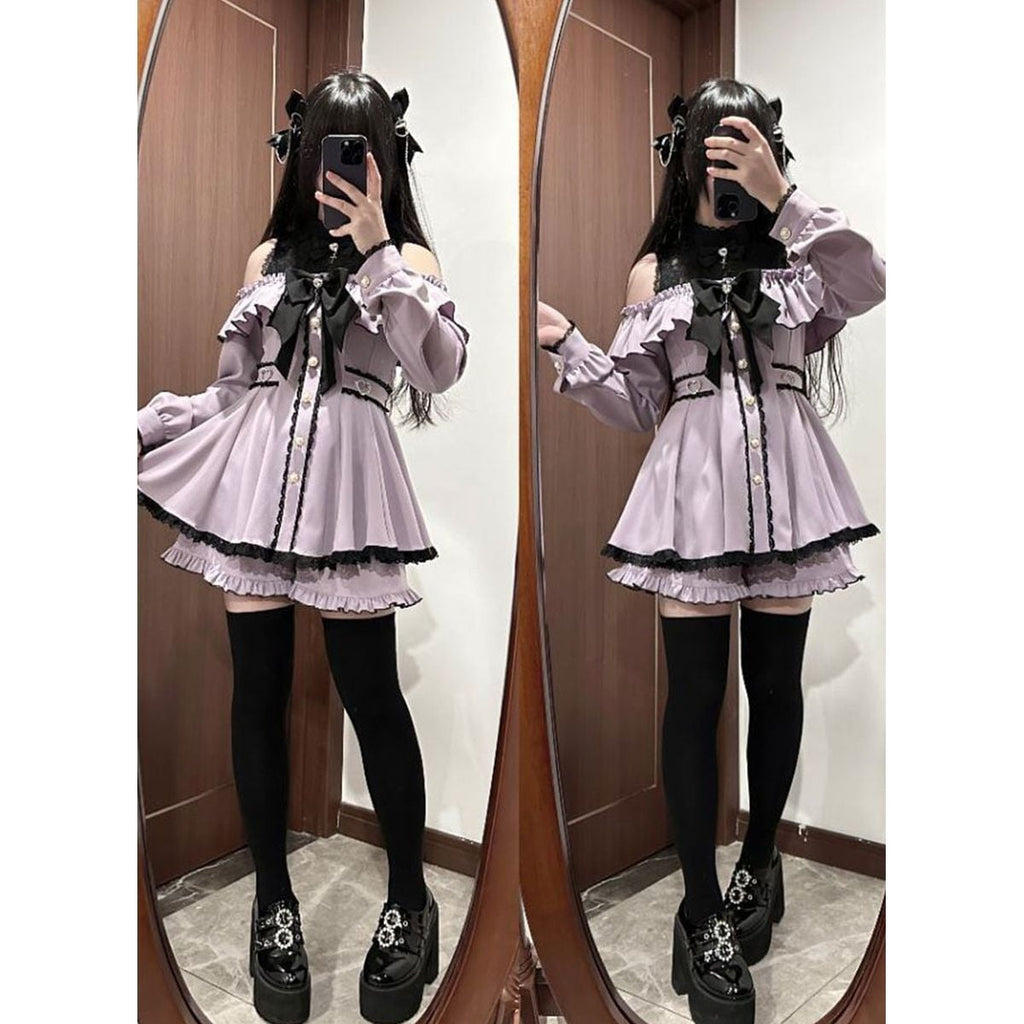 Jirai-kei Open Shoulder Dress