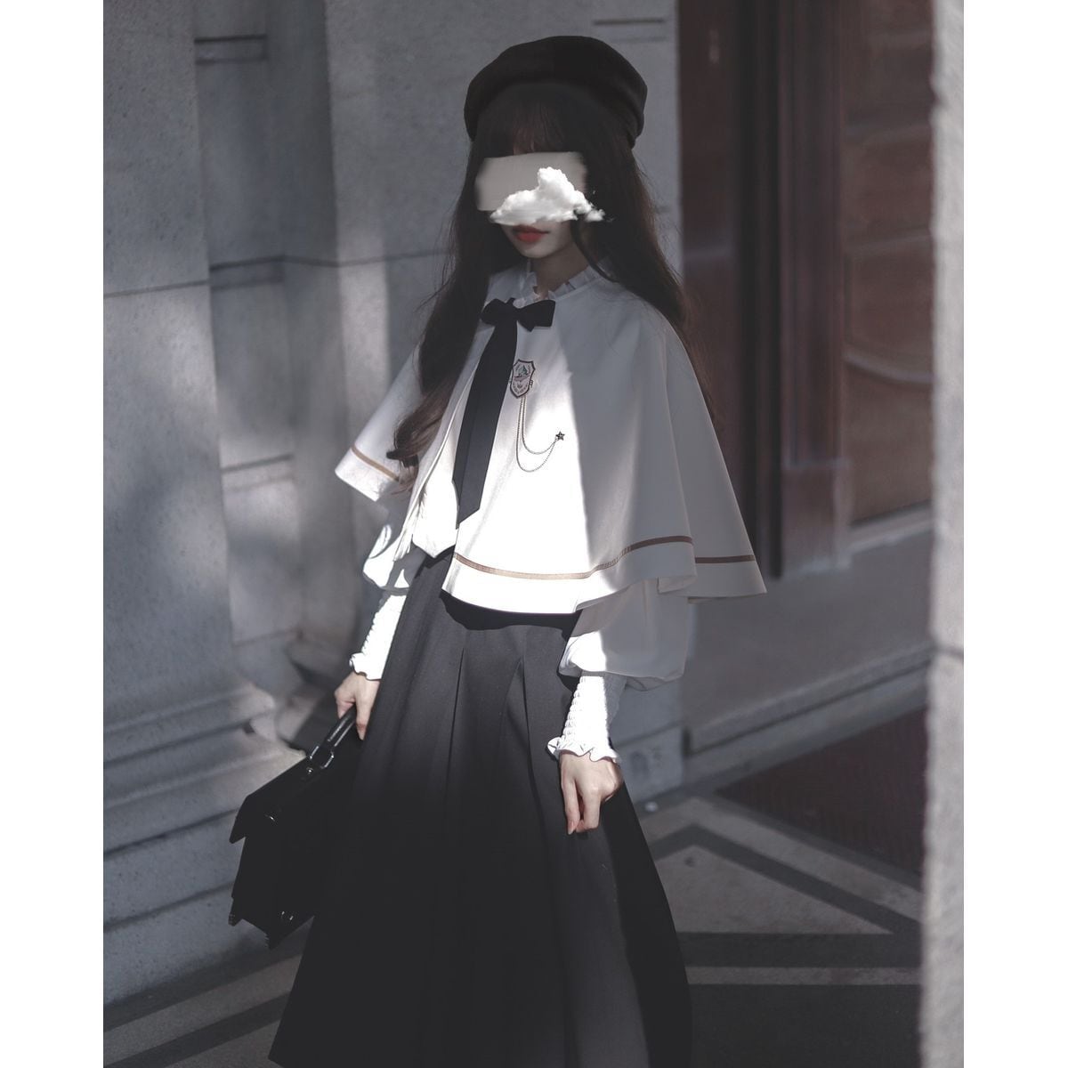 Elegant Long Skirt and Cape Ensemble