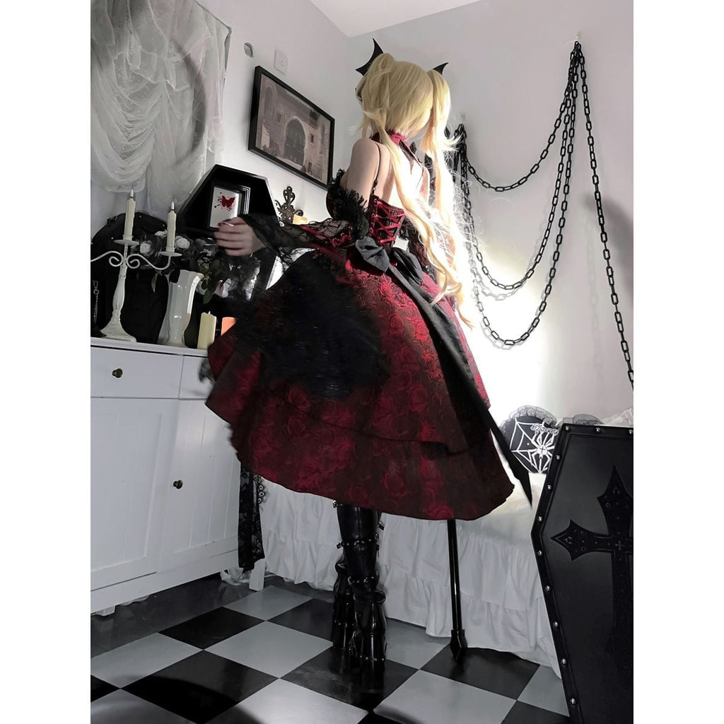 Mystical Gothic Rose Dress Set