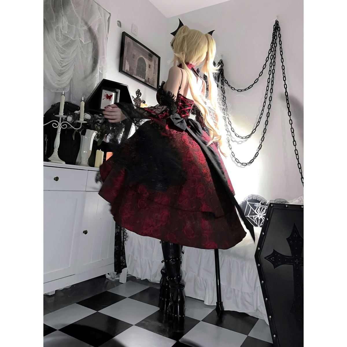 Mystical Gothic Rose Dress Set