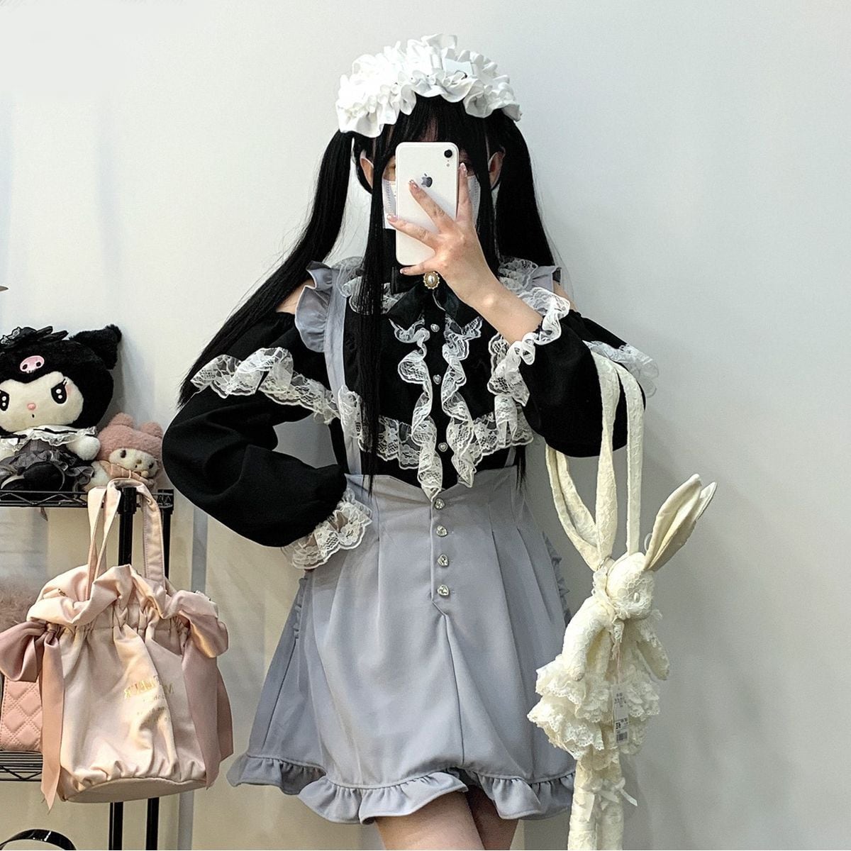 Jirai-kei Long Sleeve Open Shoulder Blouse