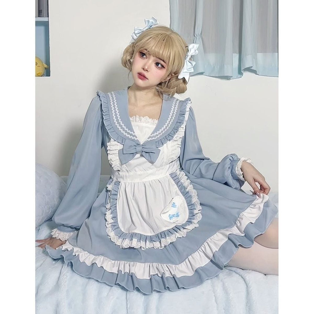 Sailor Collar Frill Maid Dress