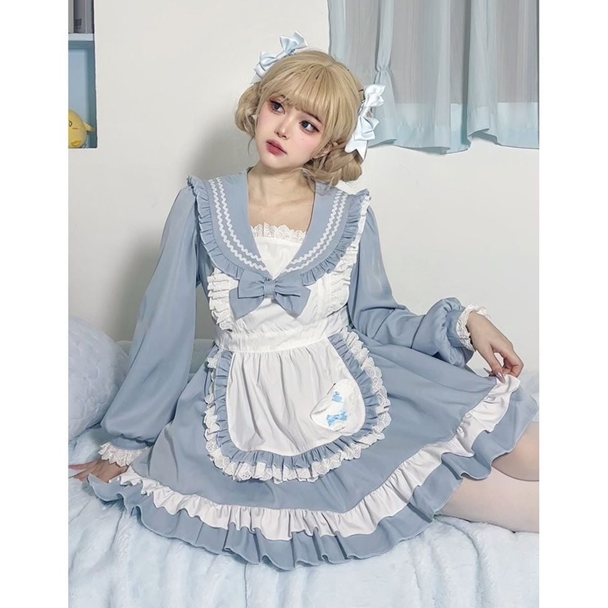 Sailor Collar Frill Maid Dress