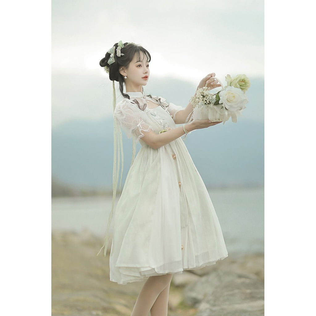 Charming Floral Lace Dress Ensemble