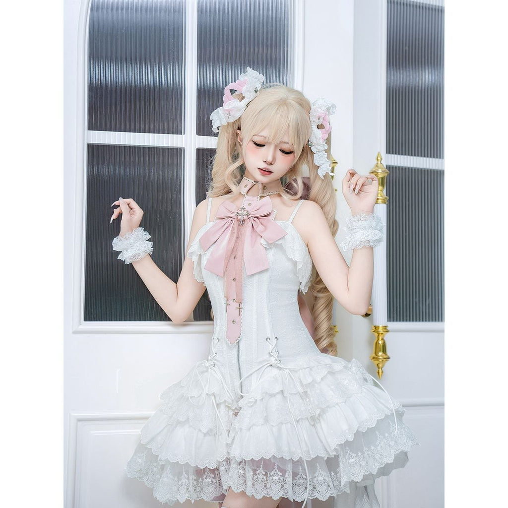 Magical Girl White Frill Dress Set