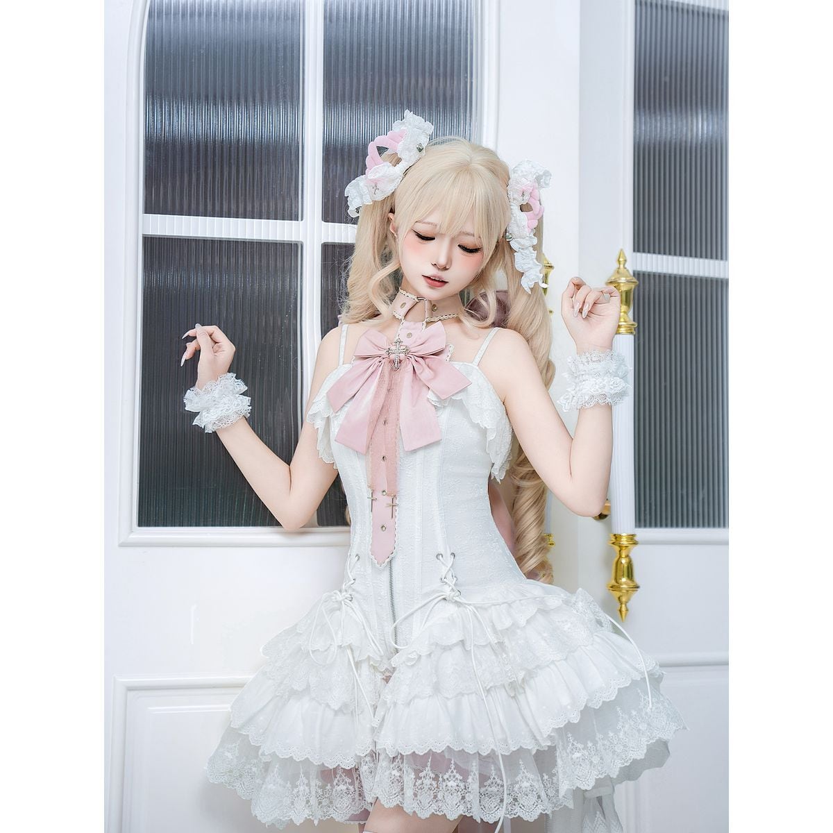 Magical Girl White Frill Dress Set