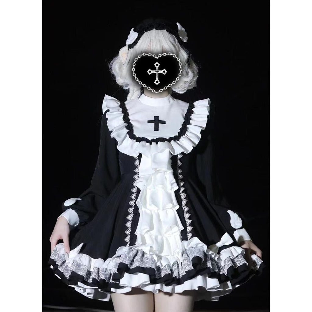 Dark Aesthetic Cross Gothic Dress