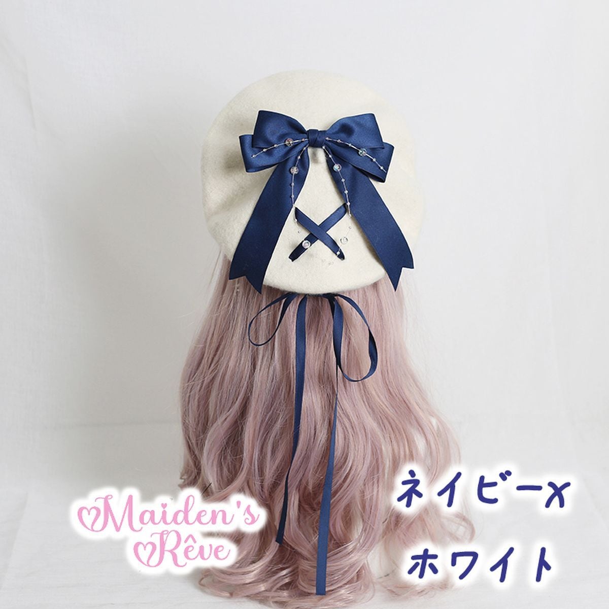 Bow-Embellished Beret Cap