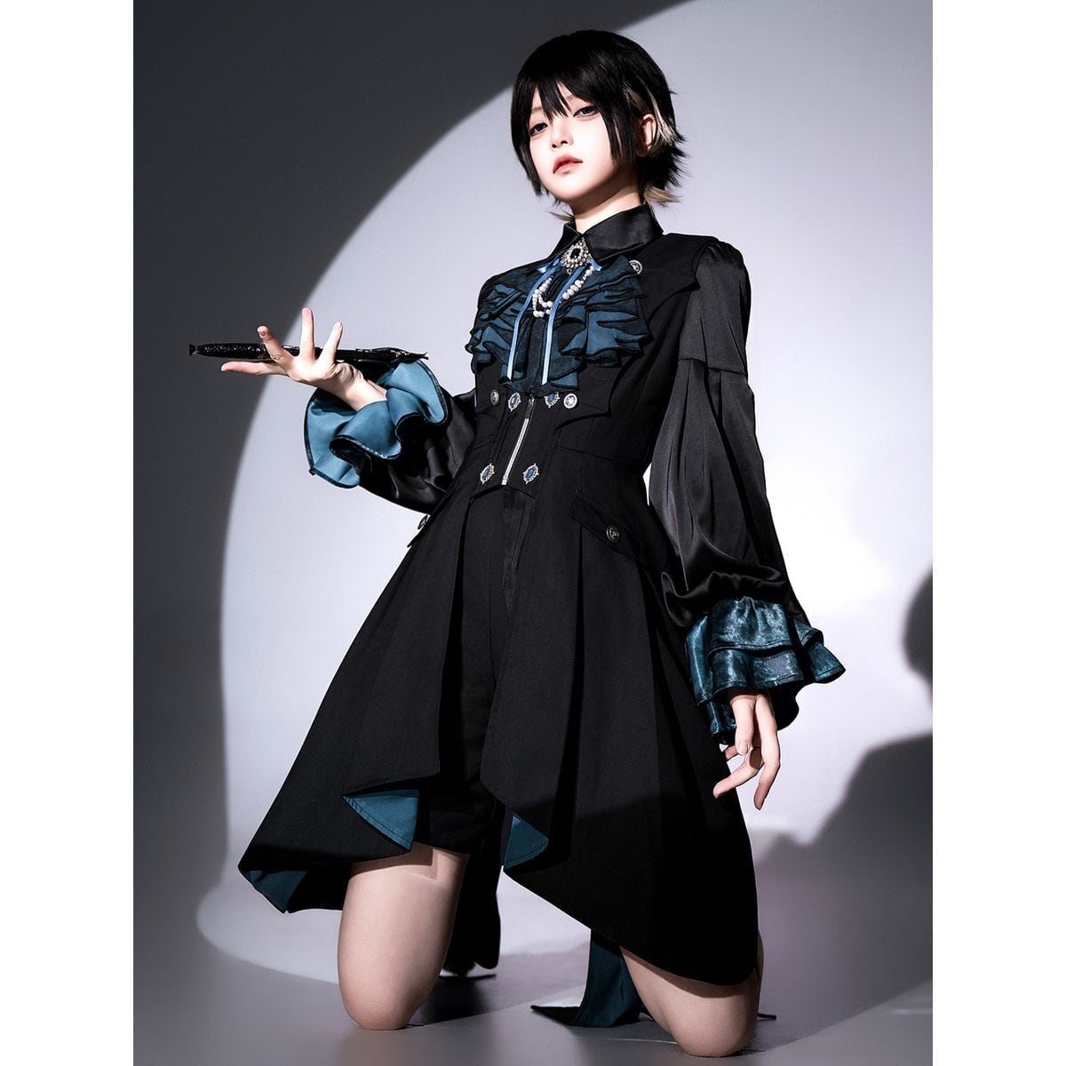 Noble Black and Blue Prince Attire