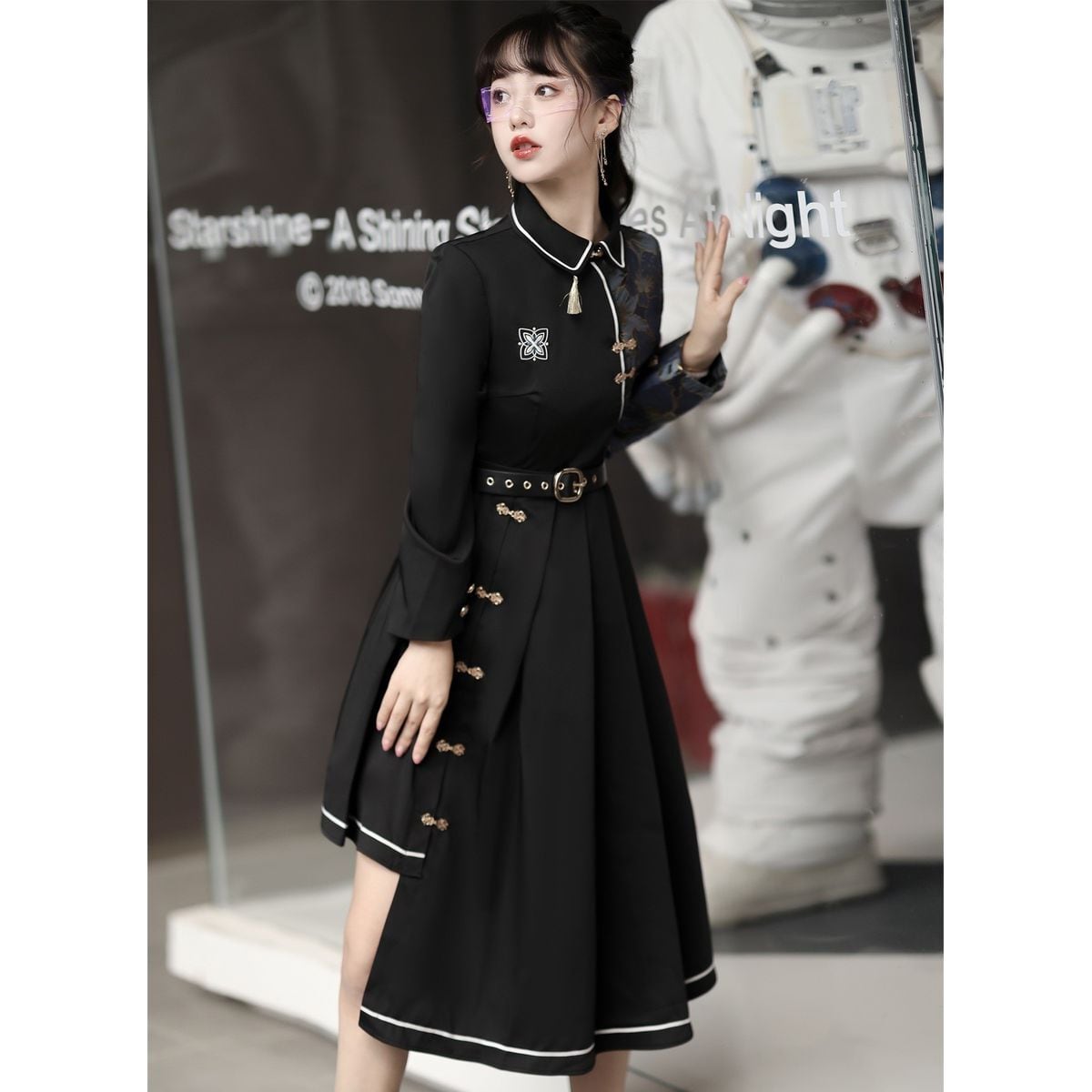 Stylish Asymmetrical Oriental Dress