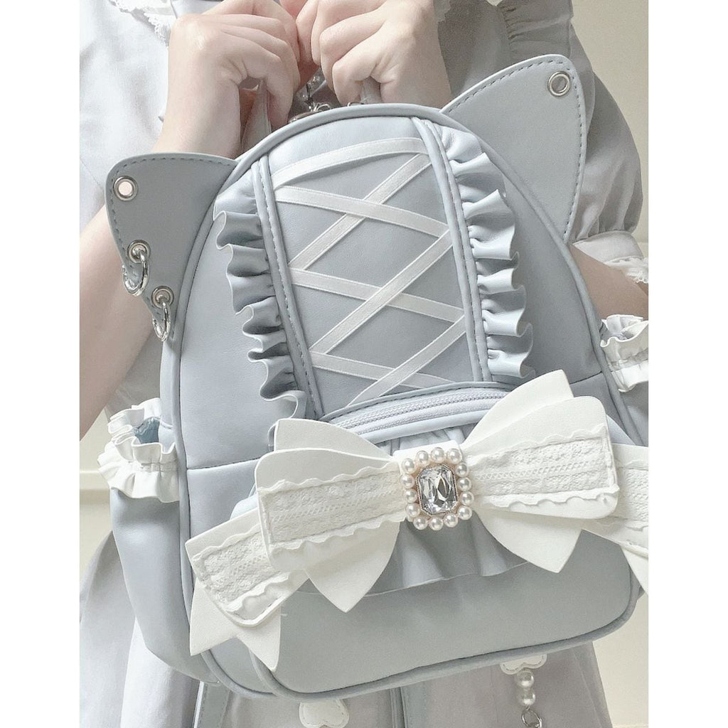 Kawaii Cat Ear Lace-Up Bag