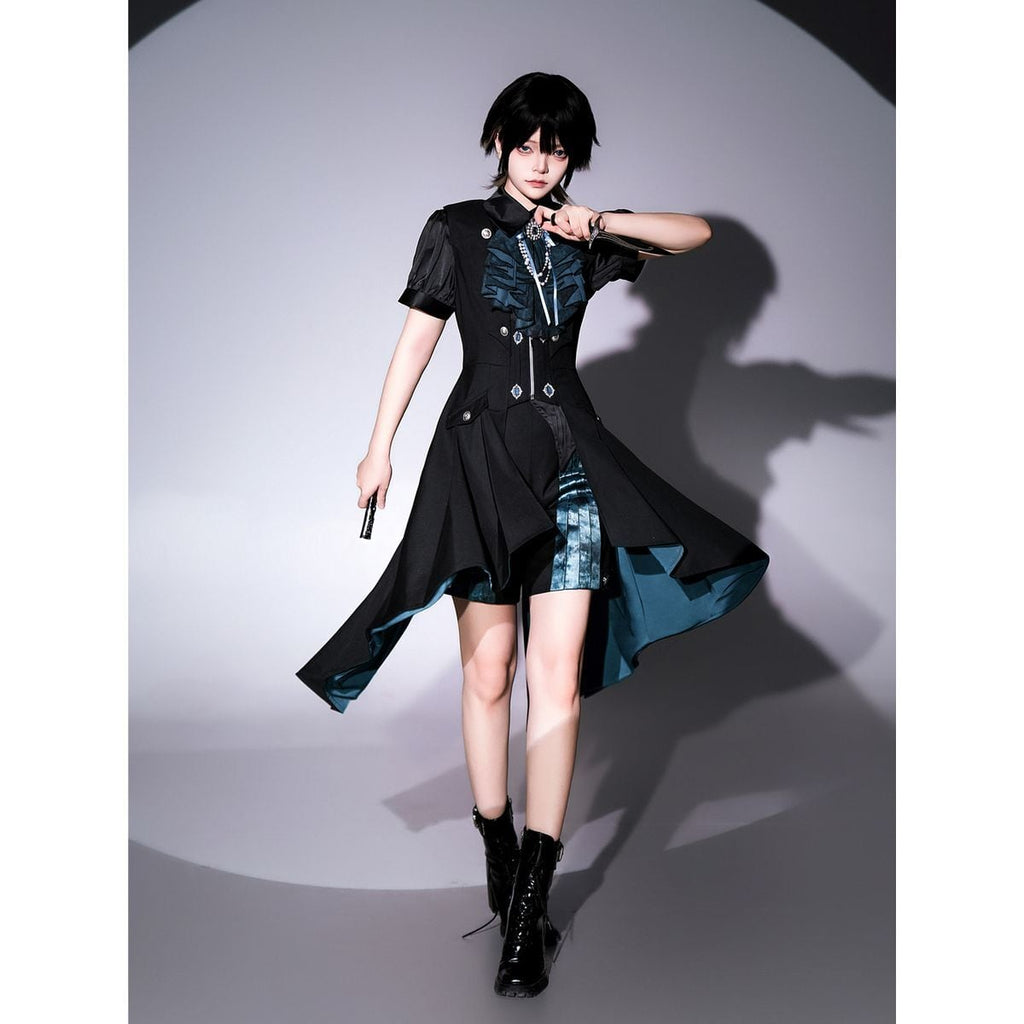 Noble Black and Blue Prince Attire