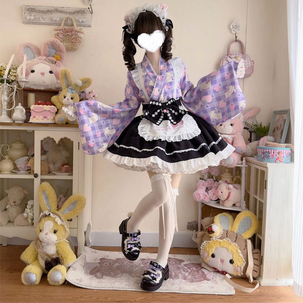 Kimono-Inspired Maid Dress Set