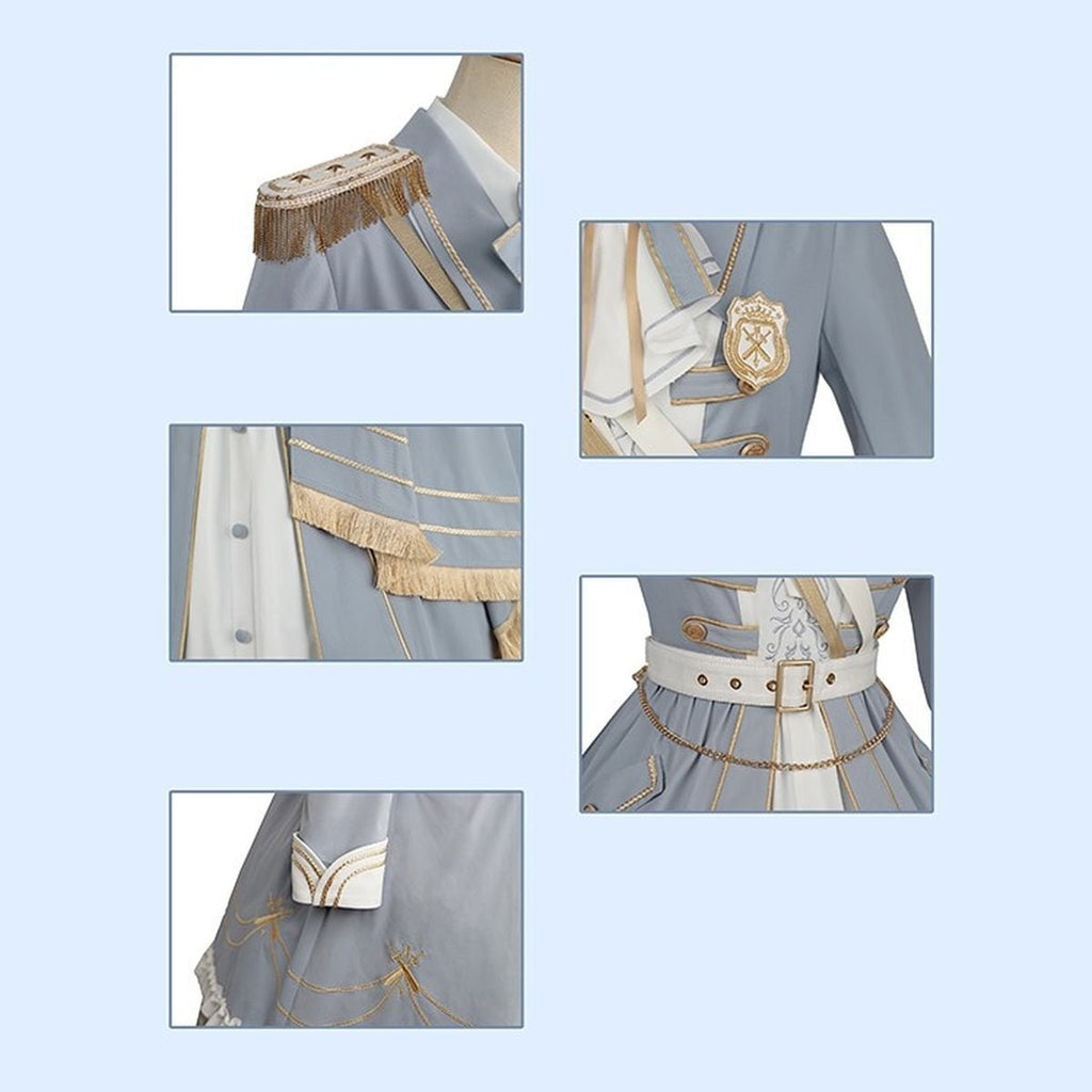 Sky Blue Military Lolita Dress Set
