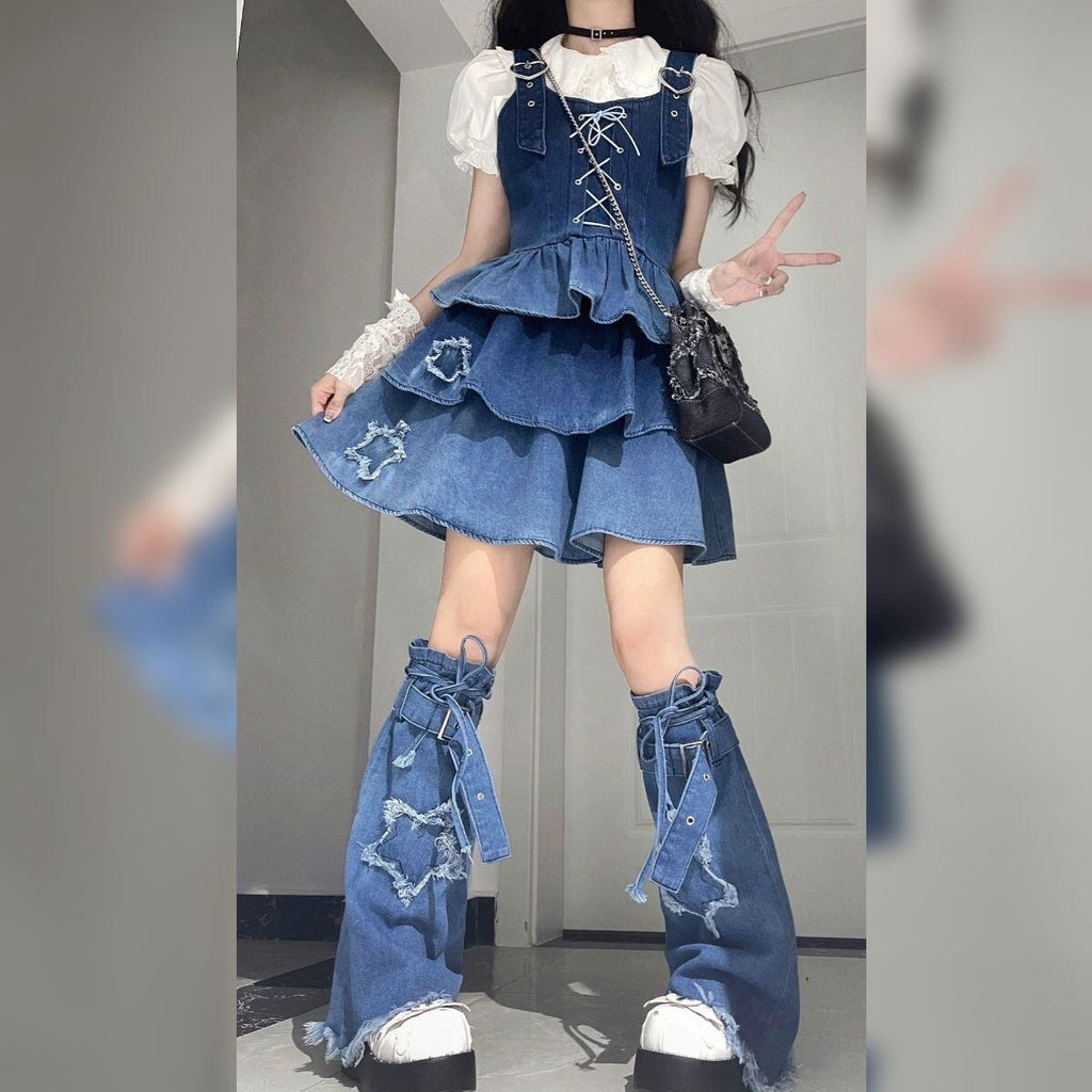 Y2K Gradient Denim Ensemble