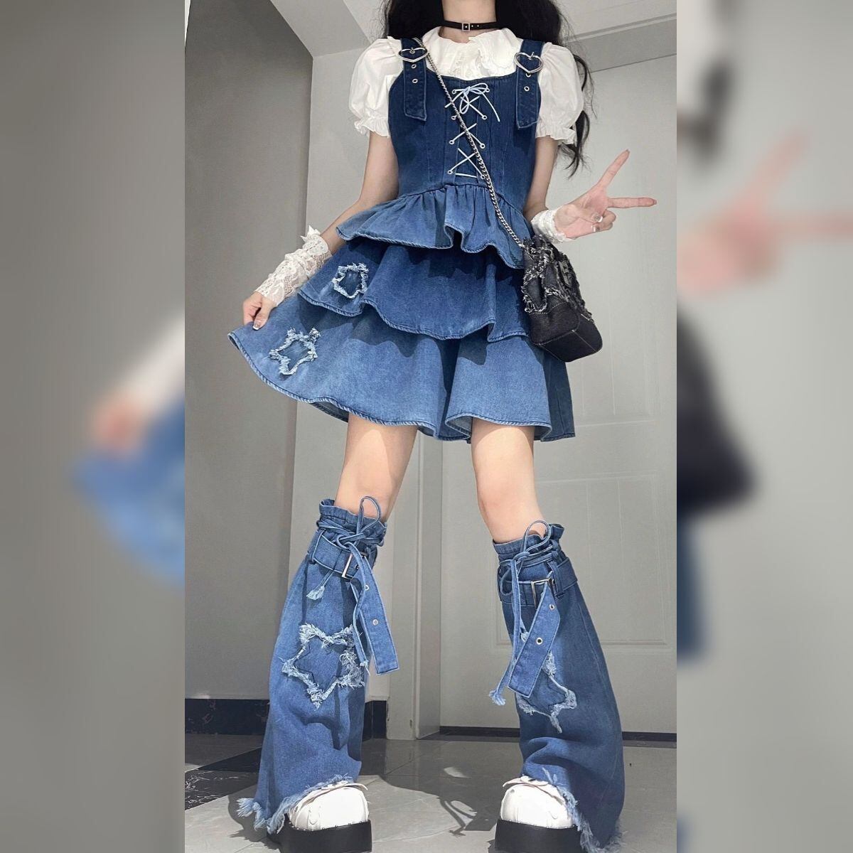 Y2K Gradient Denim Ensemble