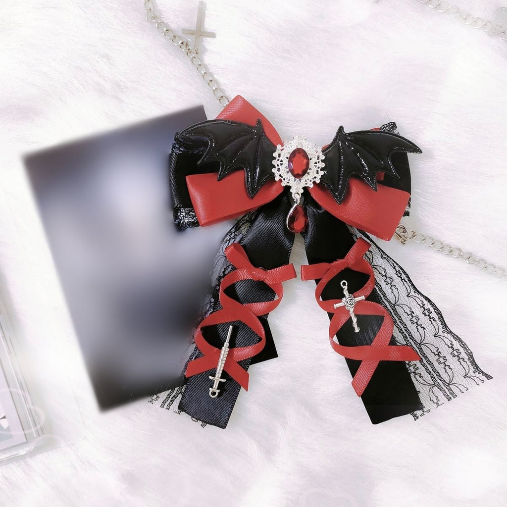 Gothic Bat Ribbon Hair Accessory