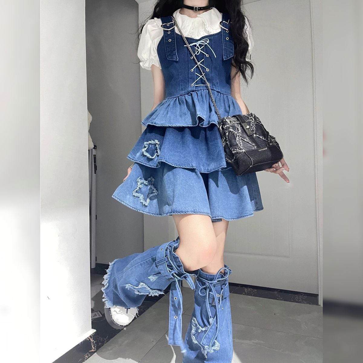 Y2K Gradient Denim Ensemble